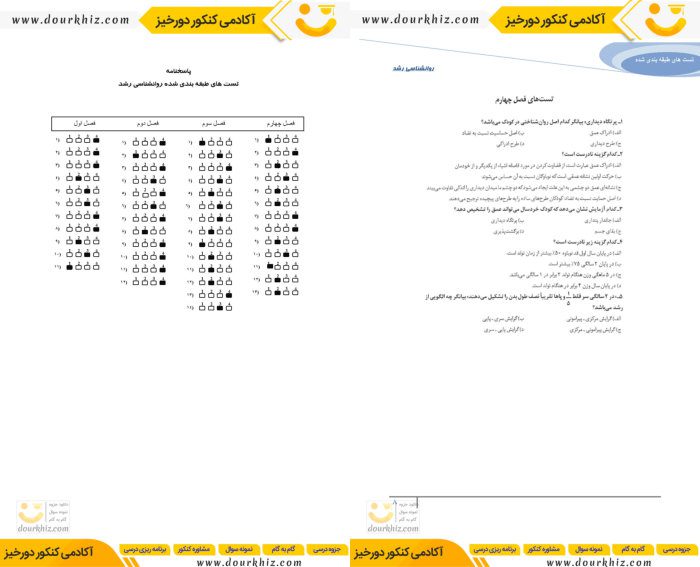 نمونه صفحات نمونه سوالات روانشناسی رشد