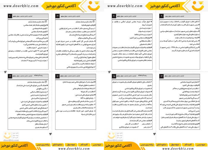 نمونه صفحات فلش کارت آشنایی با قانون اساسی