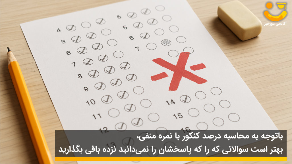 نحوه محاسبه درصد تست کنکور 4 نحوه محاسبه درصد