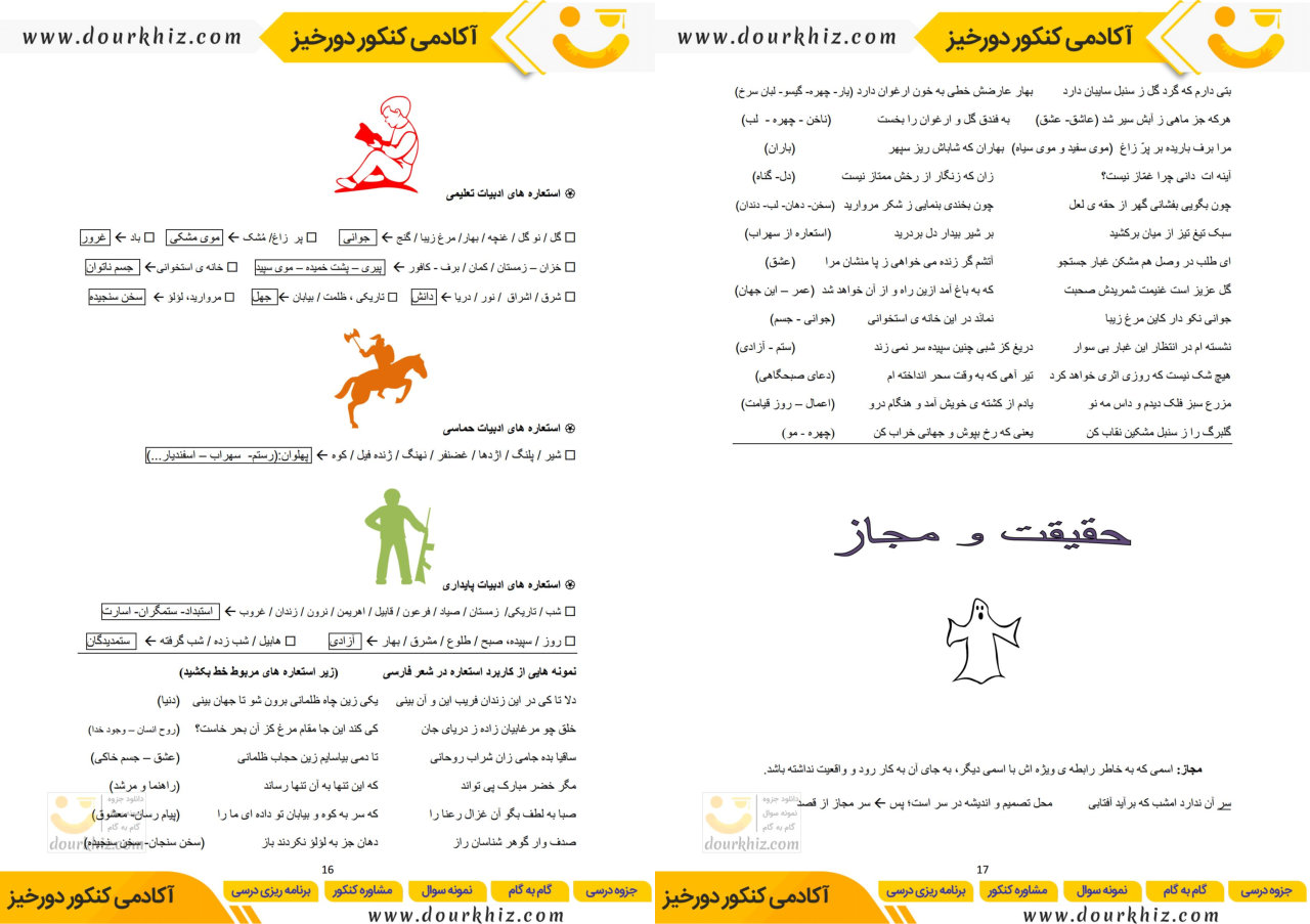 جزوه ادبیات فارسی دوازدهم 1 نمونه صفحات جزوه ادبیات فارسی کنکور
