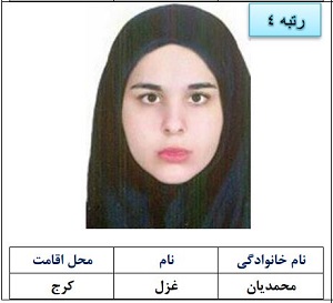 رتبه چهارم غزل محمدیان