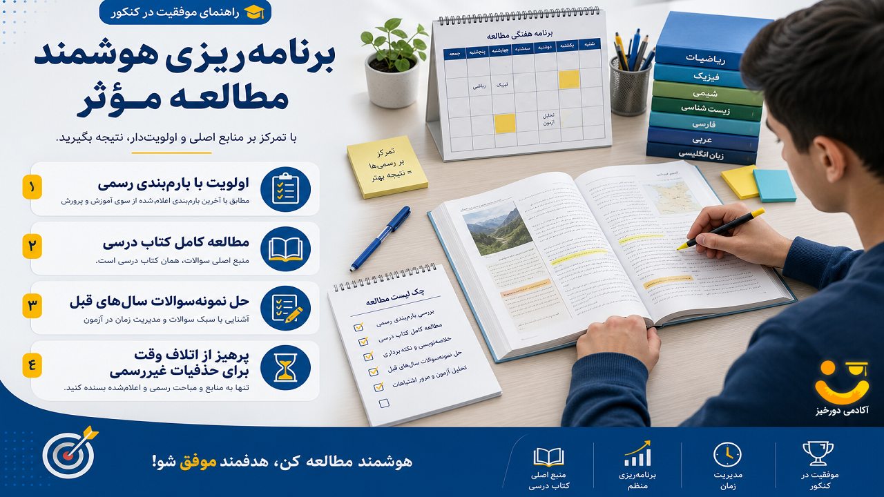 استراتژی مطالعه در زمان باقیمانده