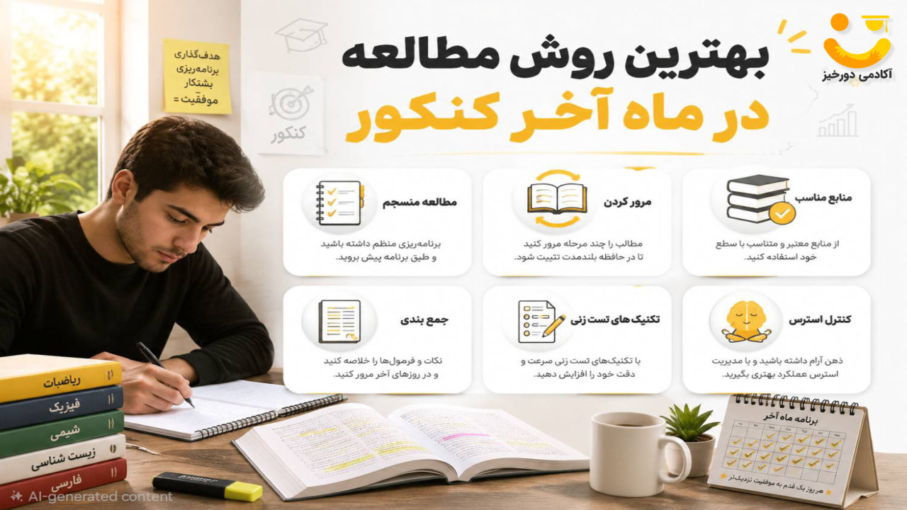 در ماه آخر کنکور چگونه درس بخوانیم؟ 2 بهترین روش مطالعه در ماه آخر کنکور