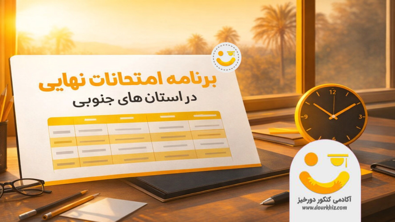 برنامه جدید امتحانات نهایی استان های جنوبی